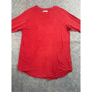 We The Free Mens Red Slub Knit Long Sleeve T-Shirt Thumbhole Cuffs Medium